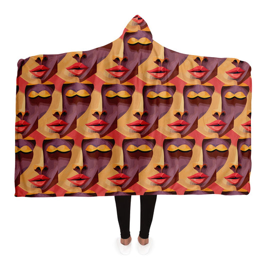 Hooded Blanket - AOP Kukloso Cubist Space Girls No 7 - Free Shipping
