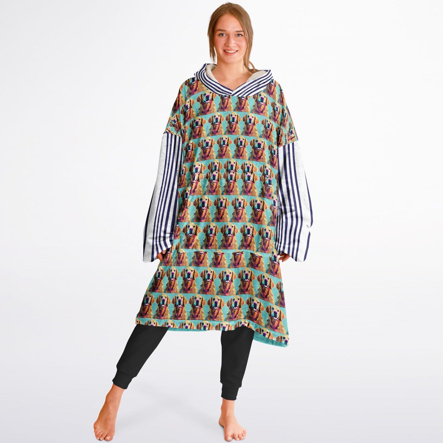 Snug Hoodie Economy - AOP Kukloso Cubist Golden Retriever Dog - Free Shipping
