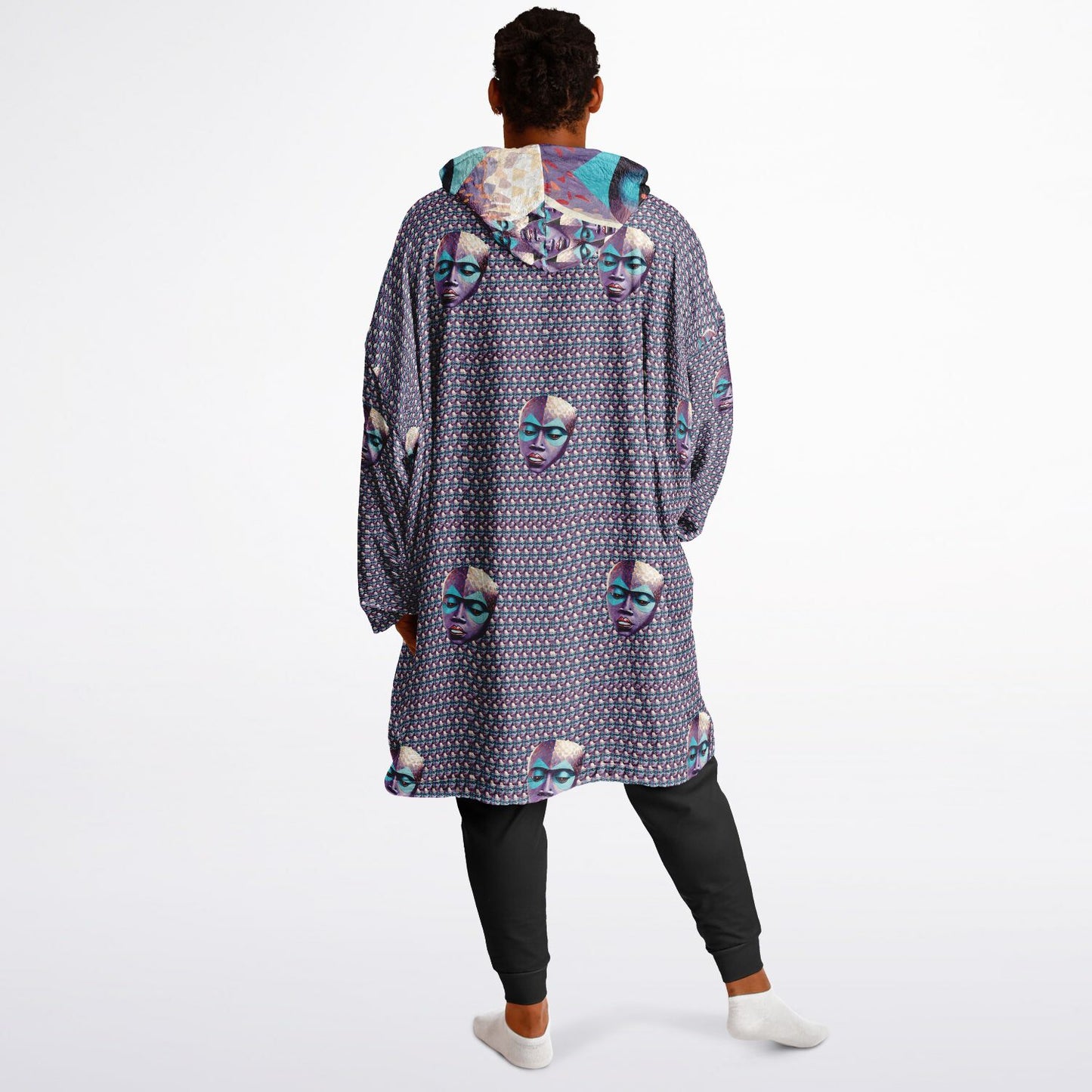 Snug Hoodie Economy - AOP Kukloso Space Faces No 22 - Free Shipping
