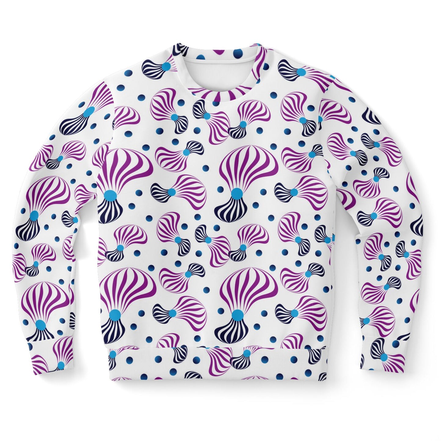 Athletic Sweatshirt - AOP Kukloso Whimsical No 95 Pink, Navy Abstract Spirals - Free Shipping
