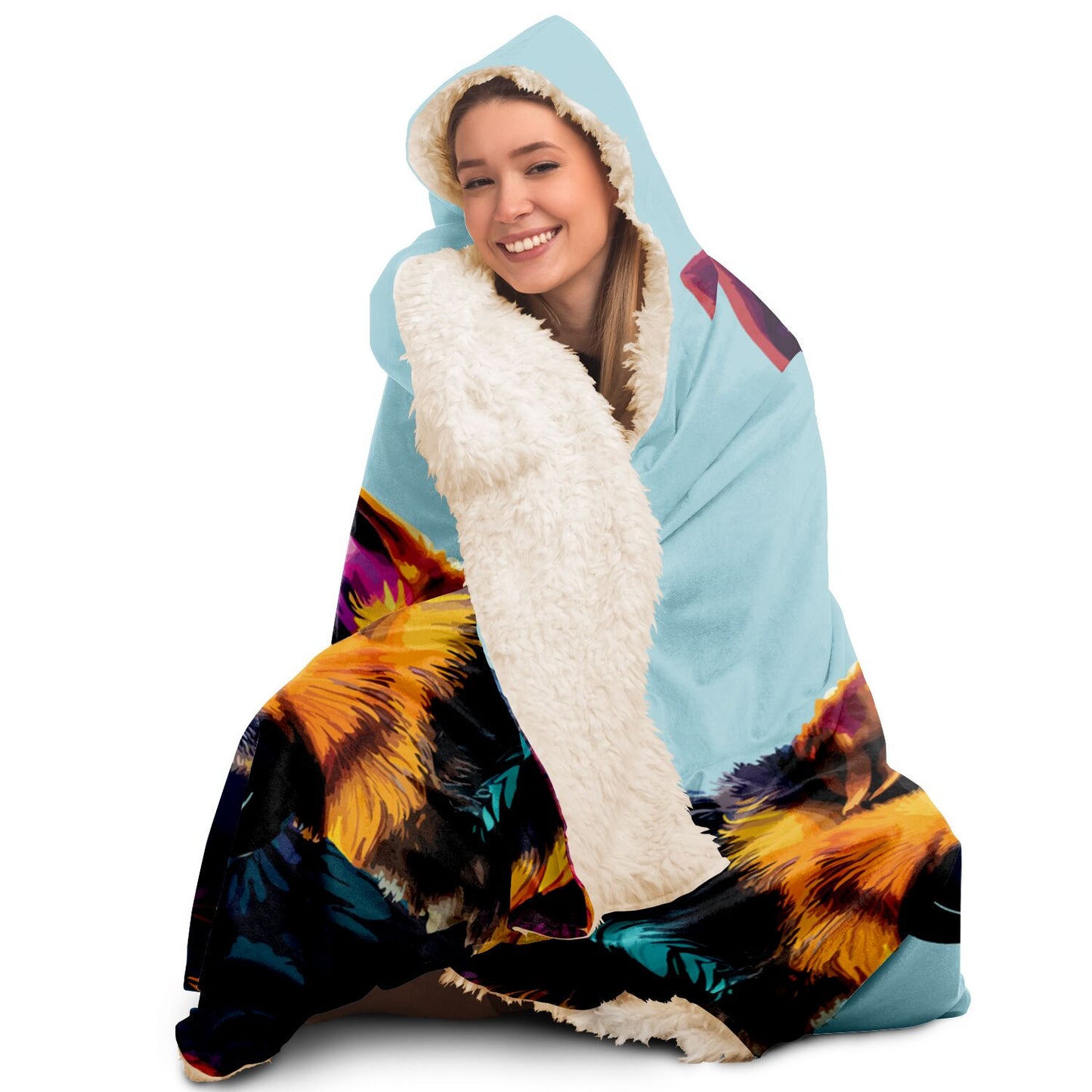 Hooded Blanket - AOP Kukloso German Sheperd Adult No 3 A - Free Shipping