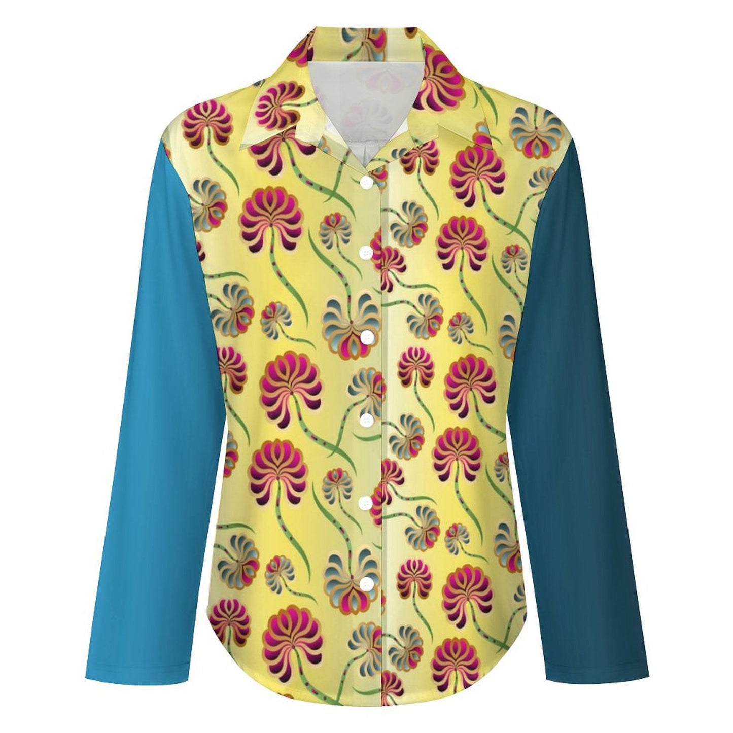 Long Sleeve Shirt Blouse Kukloso Abstract No 578