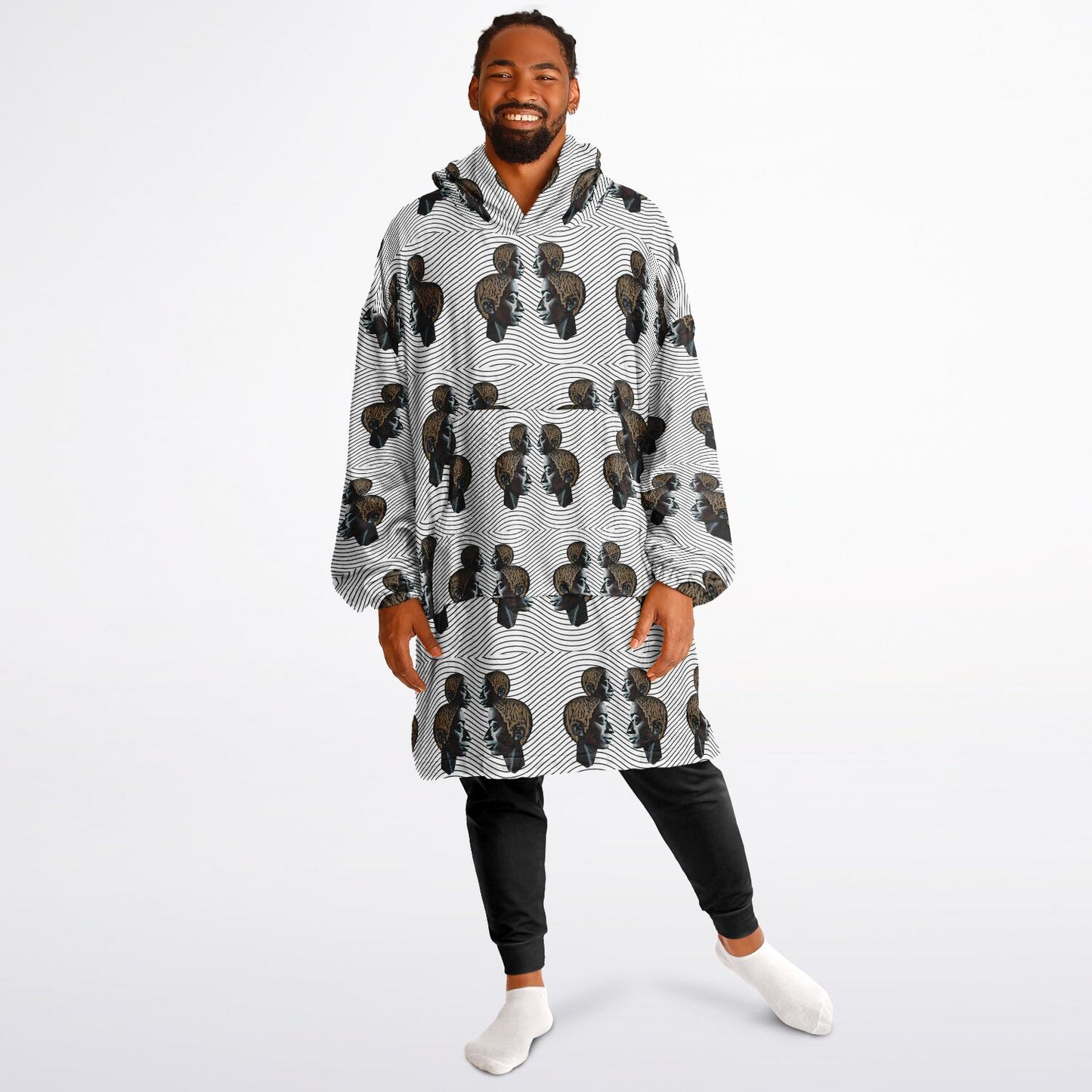 Snug Hoodie Economy - AOP Kukloso Cubist Faces No 43 - Free Shipping