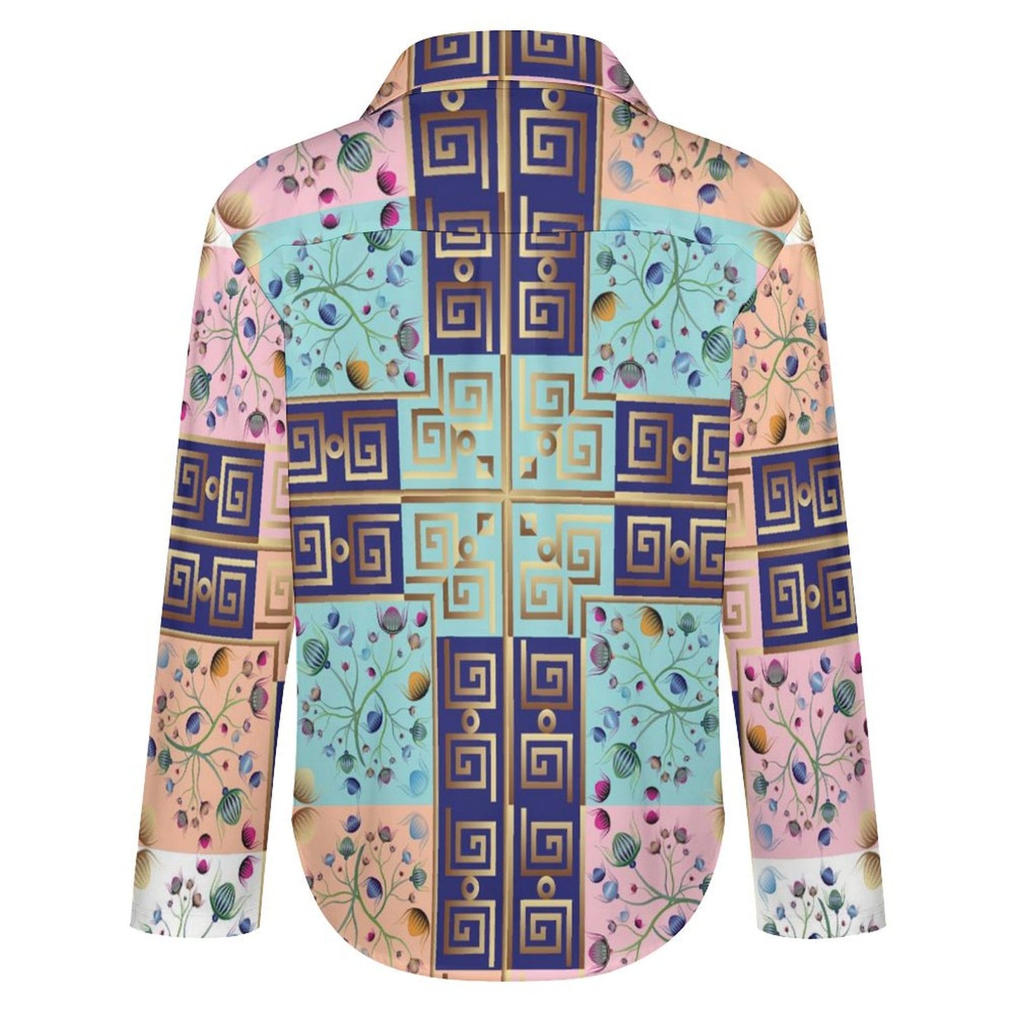 Long Sleeve Shirt Blouse Kukloso Abstract No 900