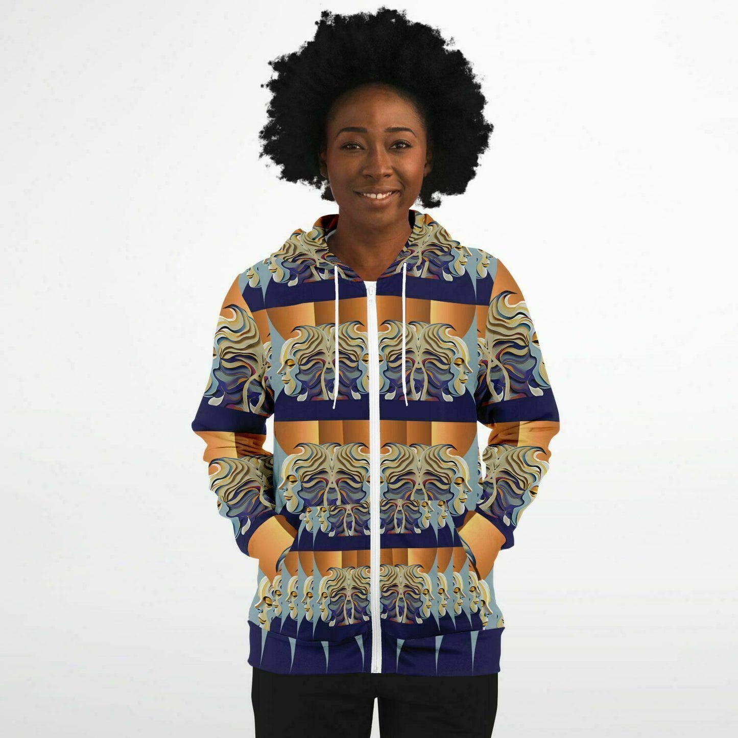 Fashion Zip-Up Hoodie - AOP Kukloso Ancients series No 1 - Free Shipping