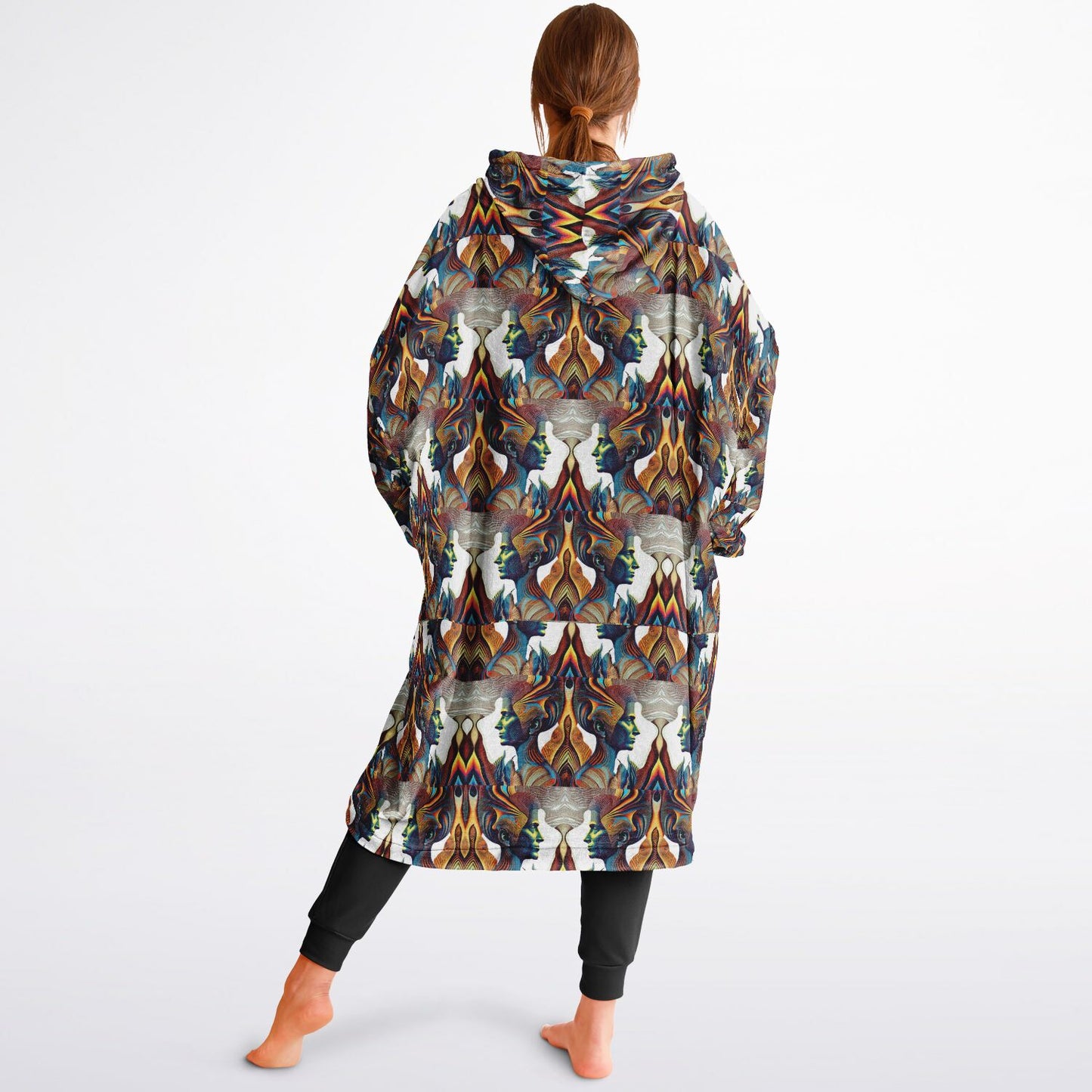 Snug Hoodie Economy - AOP Kukloso Cubist Faces No 42 - Free Shipping