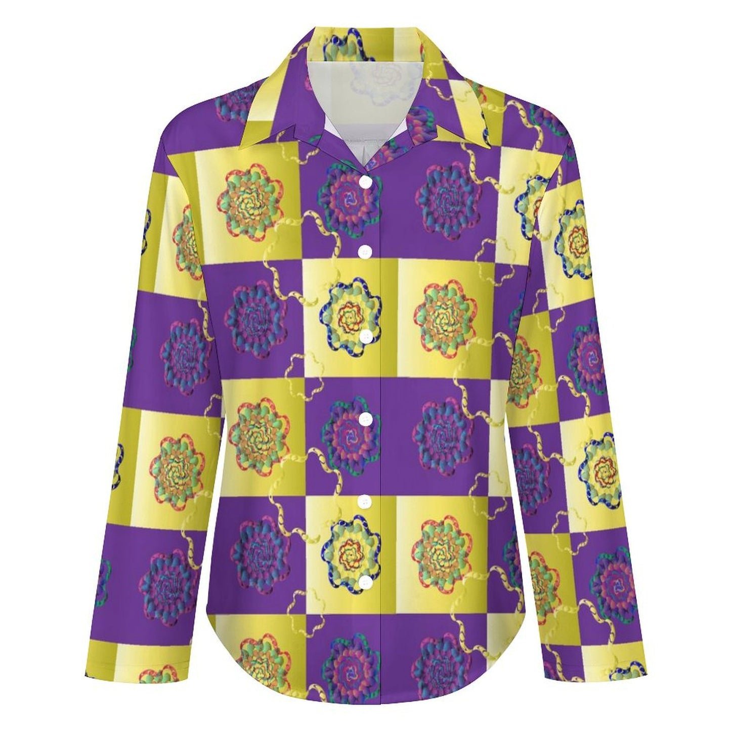 Long Sleeve Shirt Blouse Kukloso Abstract No 930