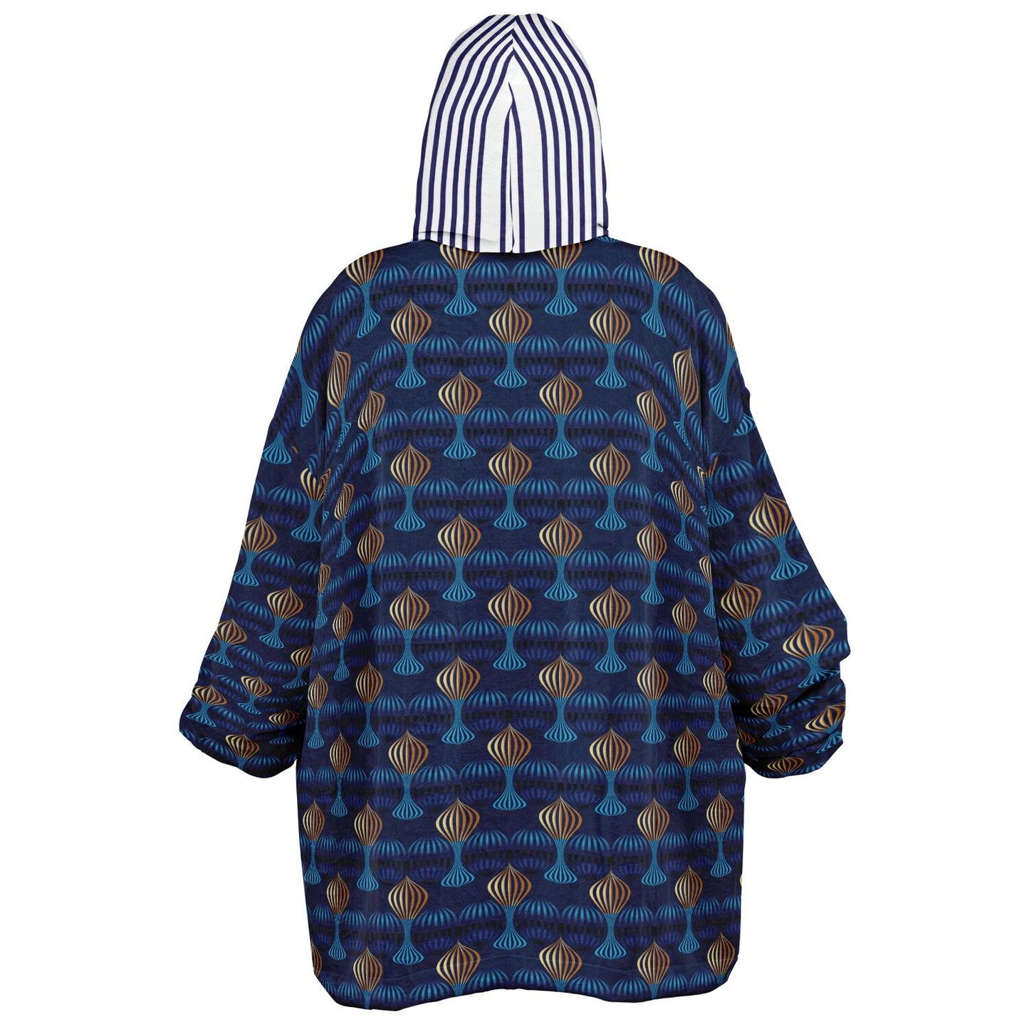 Snug Hoodie Economy - AOP Kukloso Fleuron Blue - Gold No 2 Large Pattern - Free Shipping