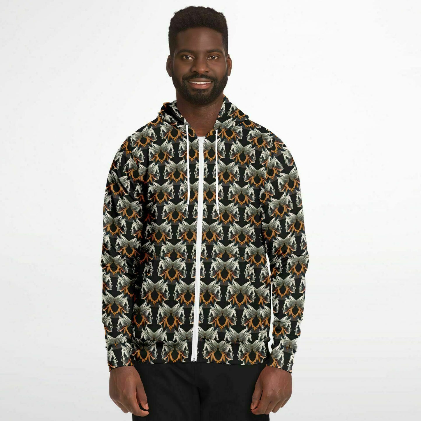 Fashion Zip-Up Hoodie - AOP Kukloso Cubist Faces No 2 - Free Shipping