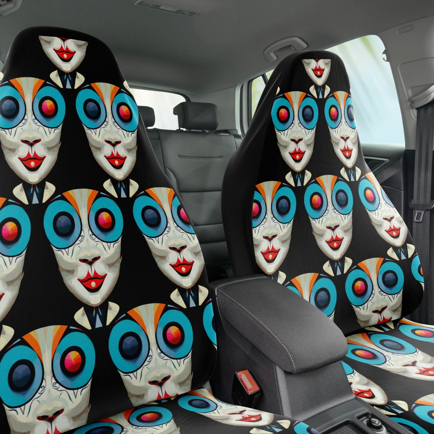 Car Seat Cover - AOP Kukloso Cubist Faces series No 12 - Free Shipping