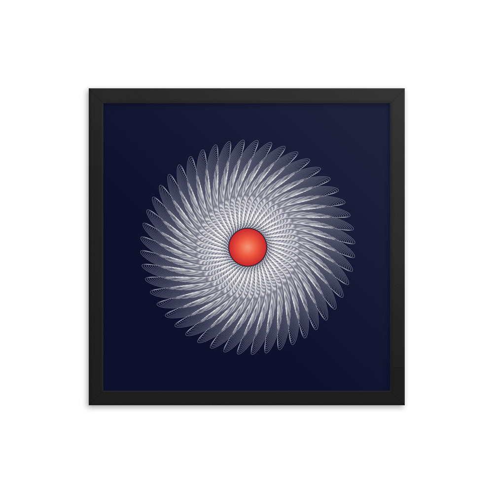 Framed poster Mandala Circularity No 120 Dark Bkgd Free Shipping