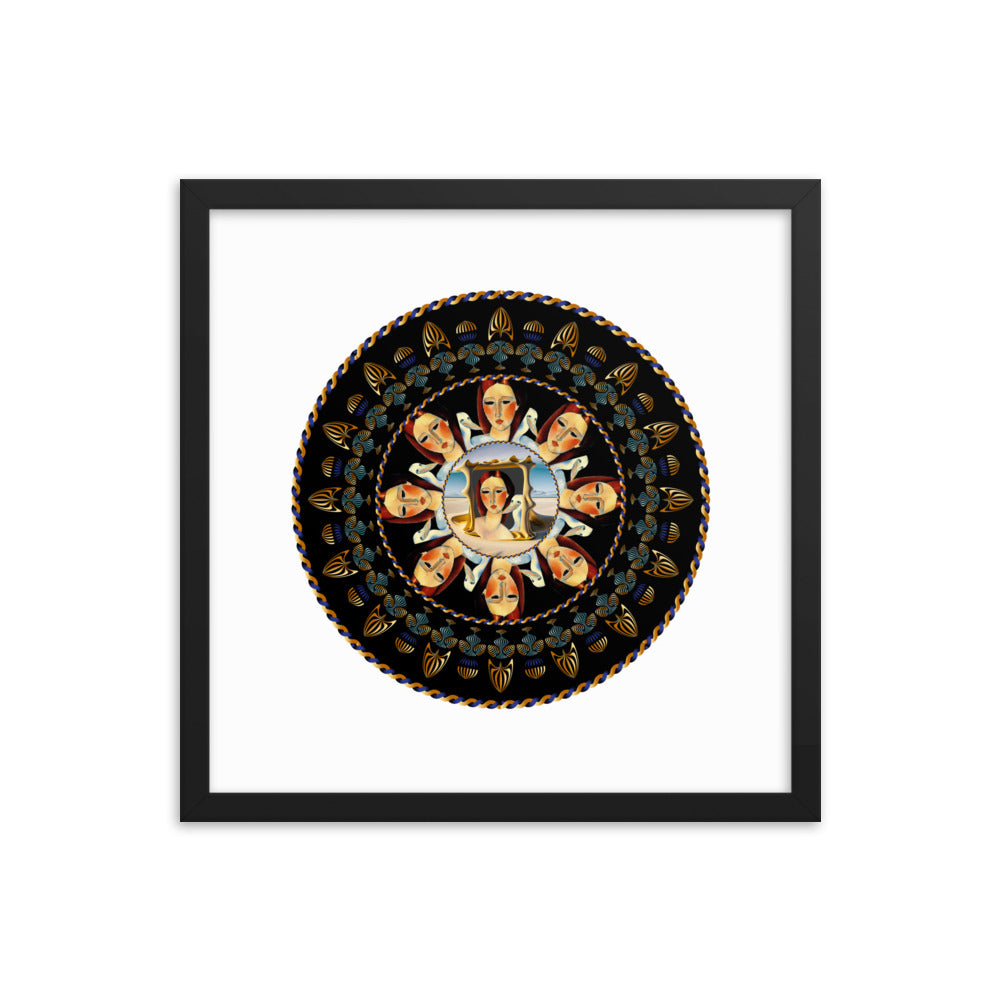 Framed poster Kuklos No 4498 Modigliani meets Dali Mandala multicolor Free Shipping