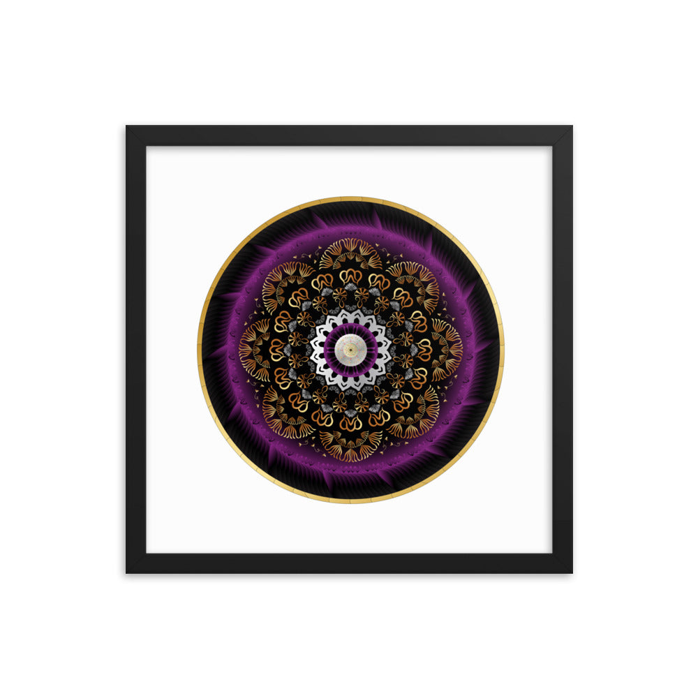 Framed poster Kuklos No 4497 Mandala Silver - Purple - Gold Free Shipping