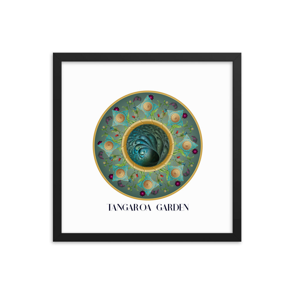 Framed Poster Circumplexical No 3729 Mandala Tangaroa Garden - Maori legend Free Shipping