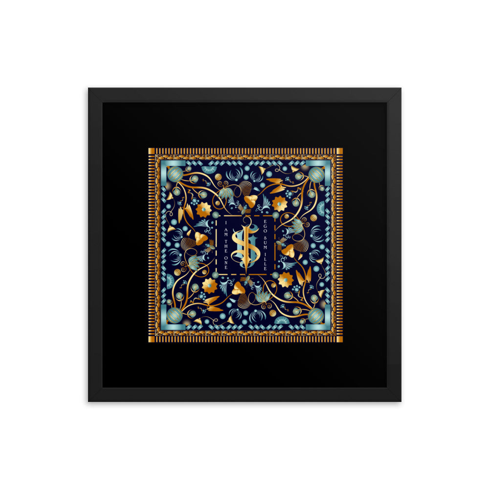 Framed Poster Kuklos No 4453 Mandala Aqua - Gold Free Shipping