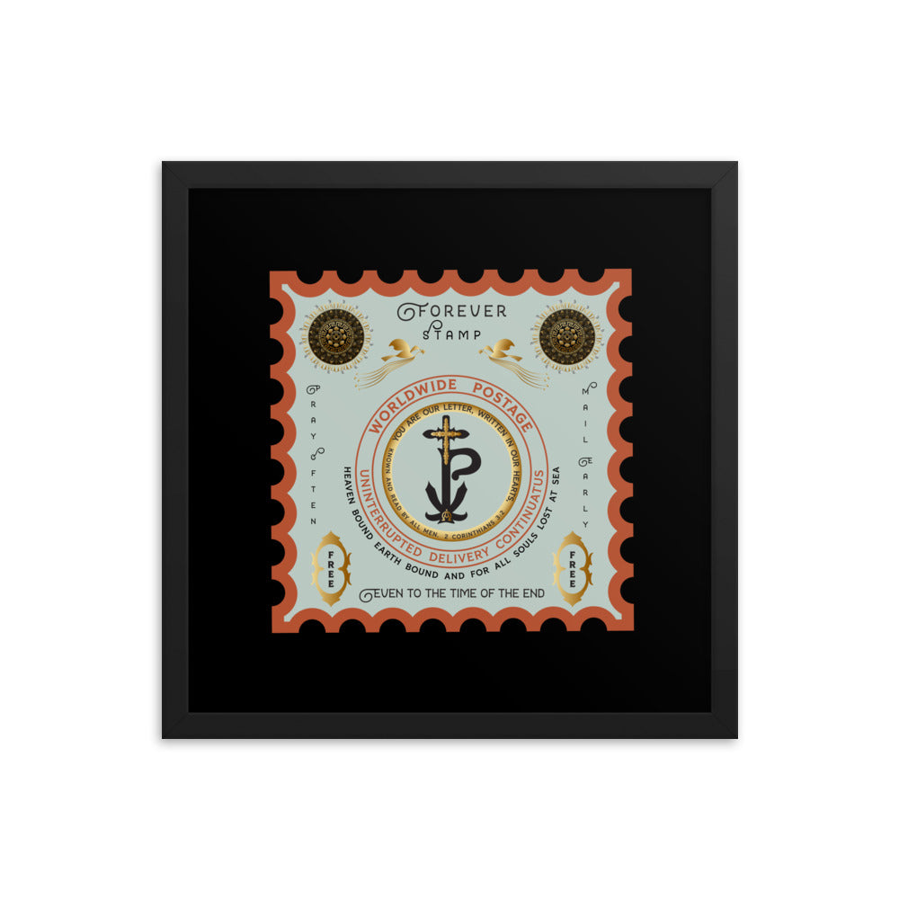 Framed poster Christogram 'Forever Stamp' Good till the time of the end - Free Shipping