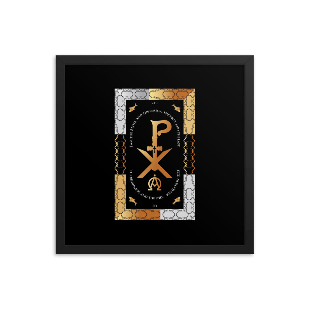 Framed poster Revelation 22:13 PX Christogram Free Shipping