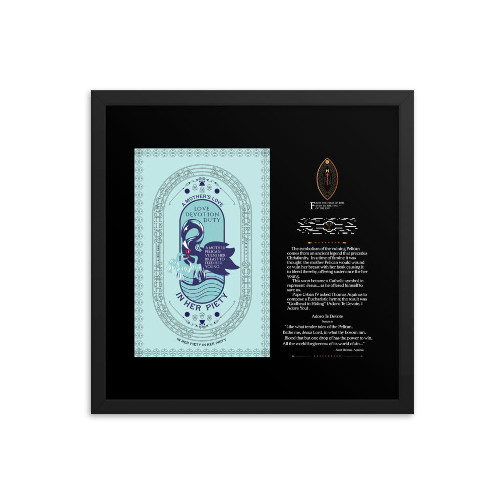 Framed poster 'The Vulning Pelican' In Her Piety - Free Shipping