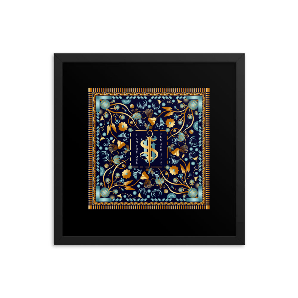 Framed poster IHS Christogram initials 'I Am The One' - Free Shipping