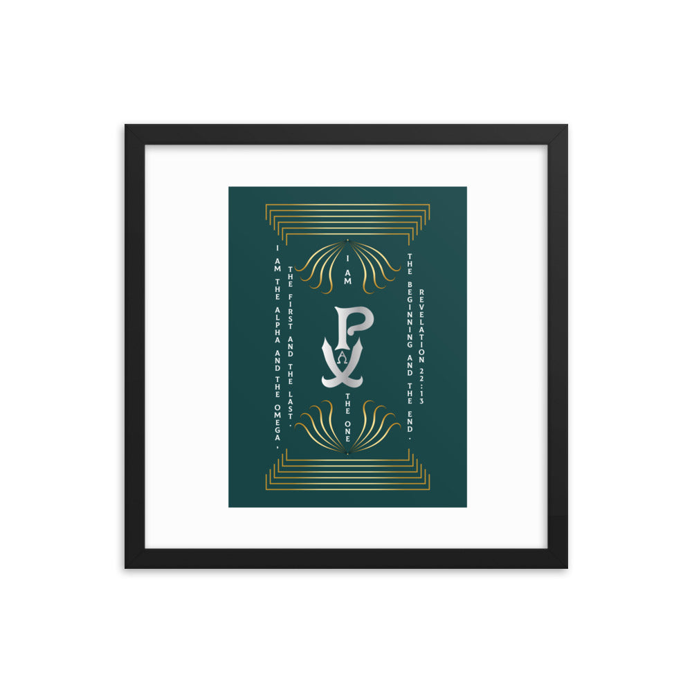 Framed poster PX Christogram - "I am the One..."Revelation 22:13 - Free Shopping