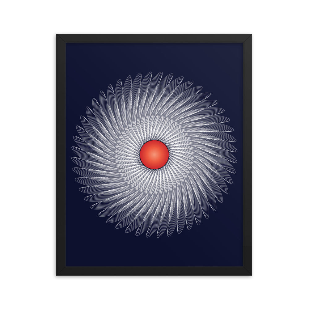 Framed poster Mandala Circularity No 120 Dark Bkgd Free Shipping