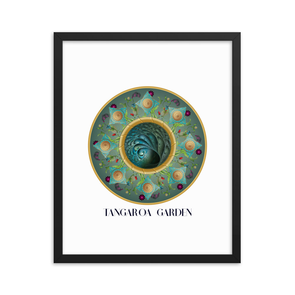 Framed Poster Circumplexical No 3729 Mandala Tangaroa Garden - Maori legend Free Shipping