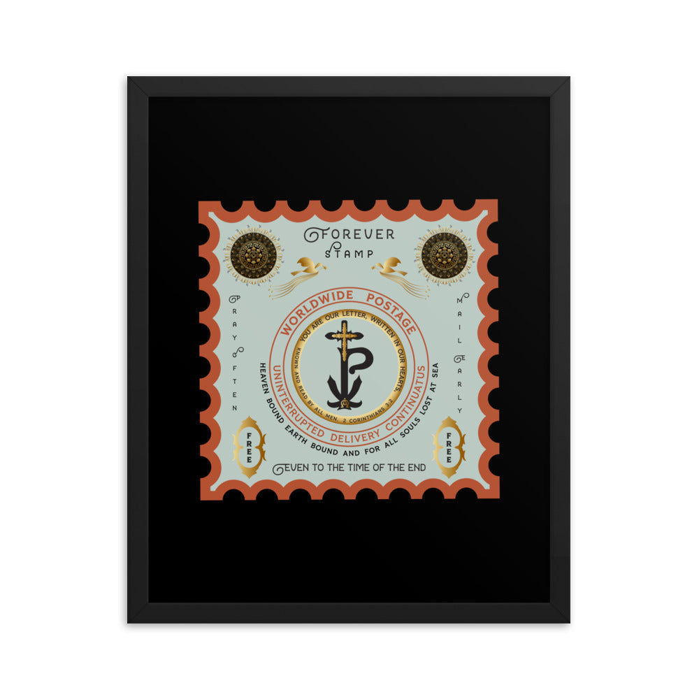 Framed poster Christogram 'Forever Stamp' Good till the time of the end - Free Shipping