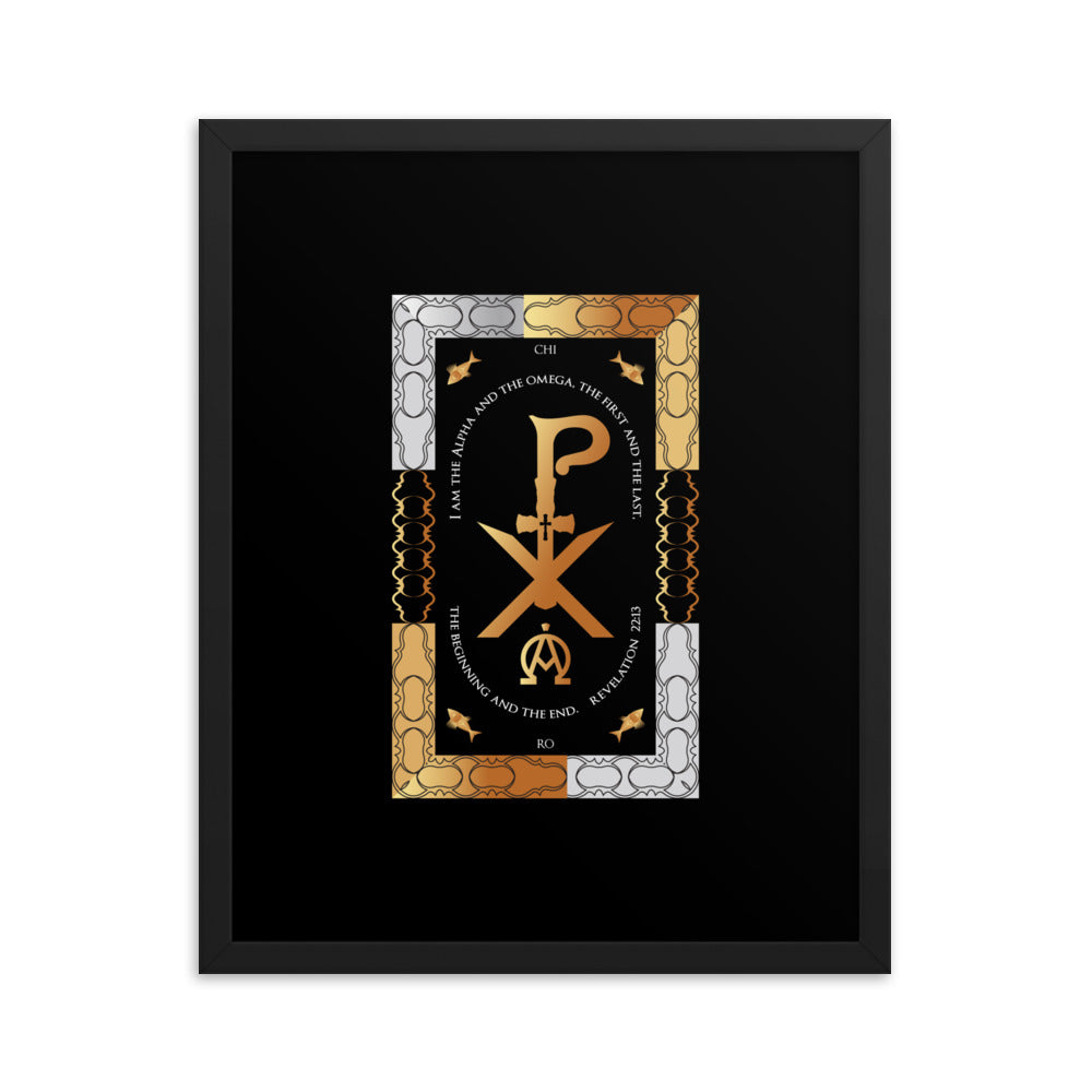 Framed poster Revelation 22:13 PX Christogram Free Shipping