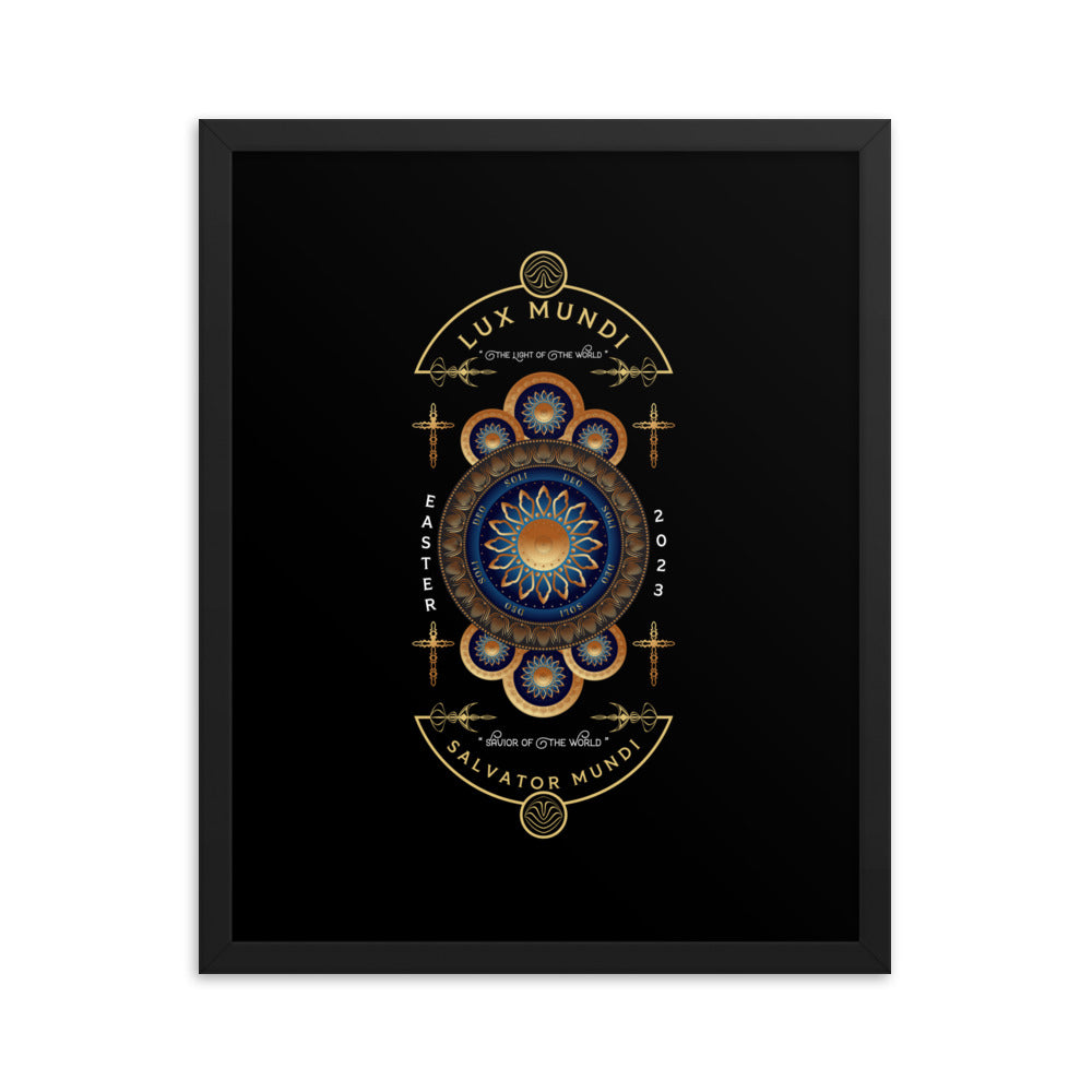 Framed poster Salvator Mundi 'Savior of the World' Free Shipping