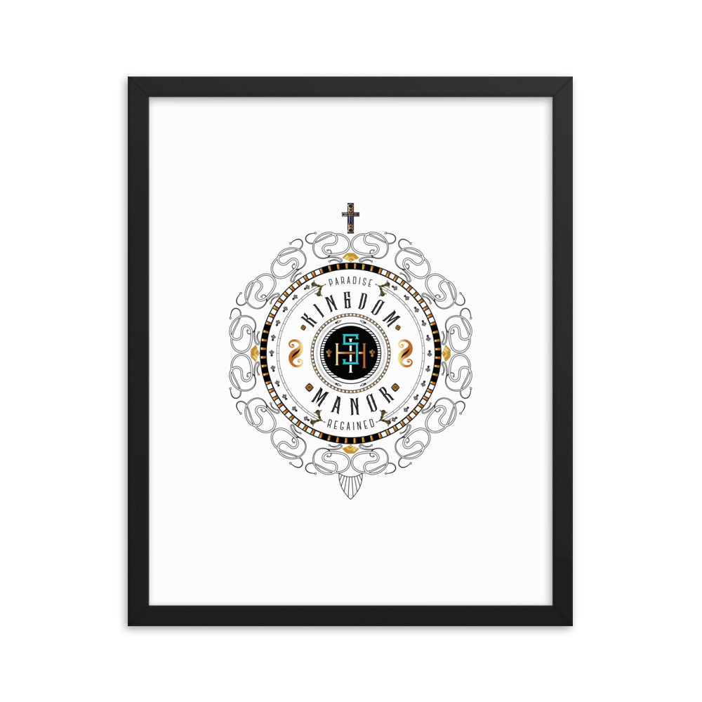 Framed poster 'Kingdom Manor' White - Free Shipping