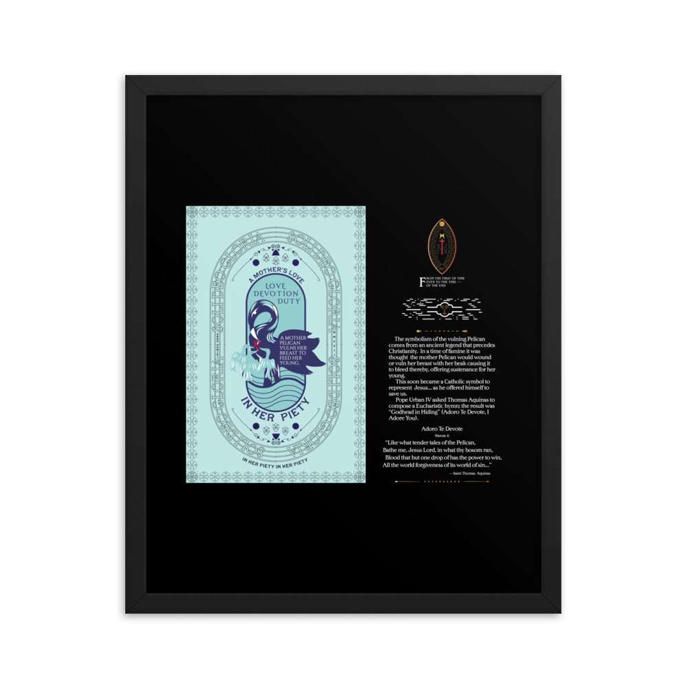 Framed poster 'The Vulning Pelican' In Her Piety - Free Shipping