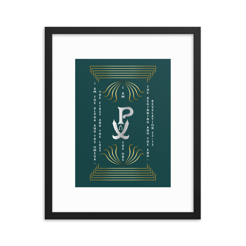 Framed poster PX Christogram - "I am the One..."Revelation 22:13 - Free Shopping