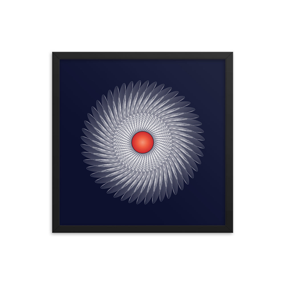 Framed poster Mandala Circularity No 120 Dark Bkgd Free Shipping