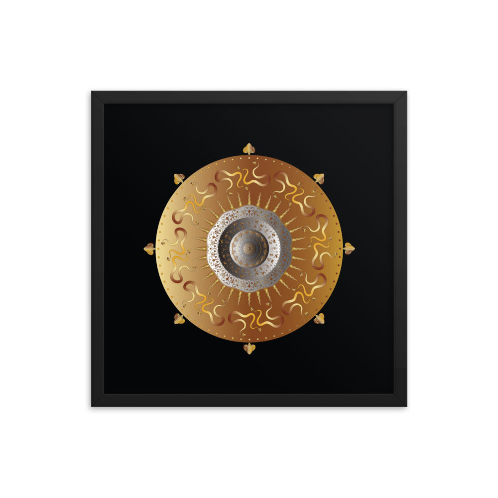 Framed Poster OVC No 4214 Intricate Mandala Black - Gold Free Shipping