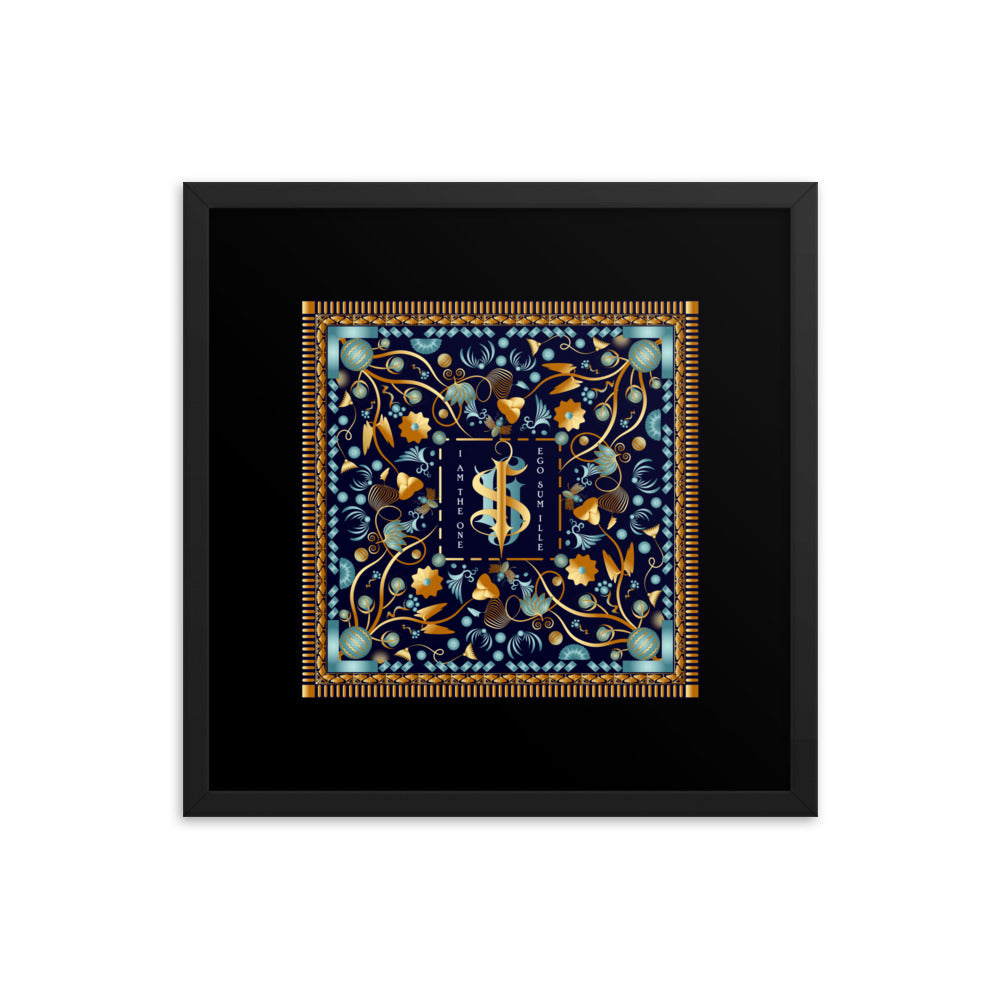 Framed Poster Kuklos No 4453 Mandala Aqua - Gold Free Shipping