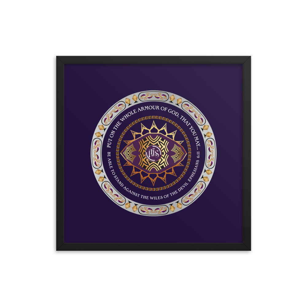 Framed poster OVC No 4444 IHS Christogram - Ephesians 6:11 Free Shipping