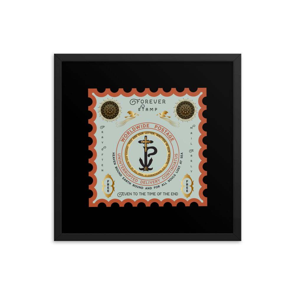 Framed poster Christogram 'Forever Stamp' Good till the time of the end - Free Shipping