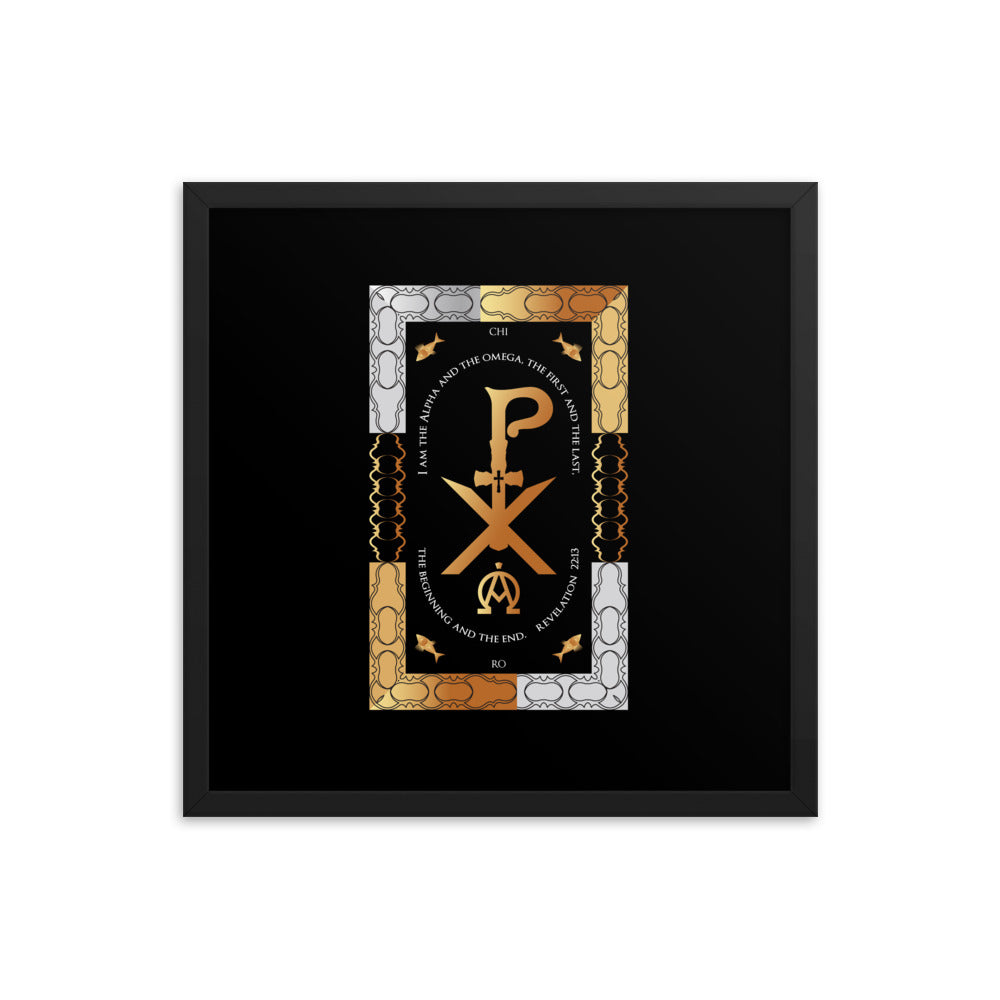 Framed poster Revelation 22:13 PX Christogram Free Shipping
