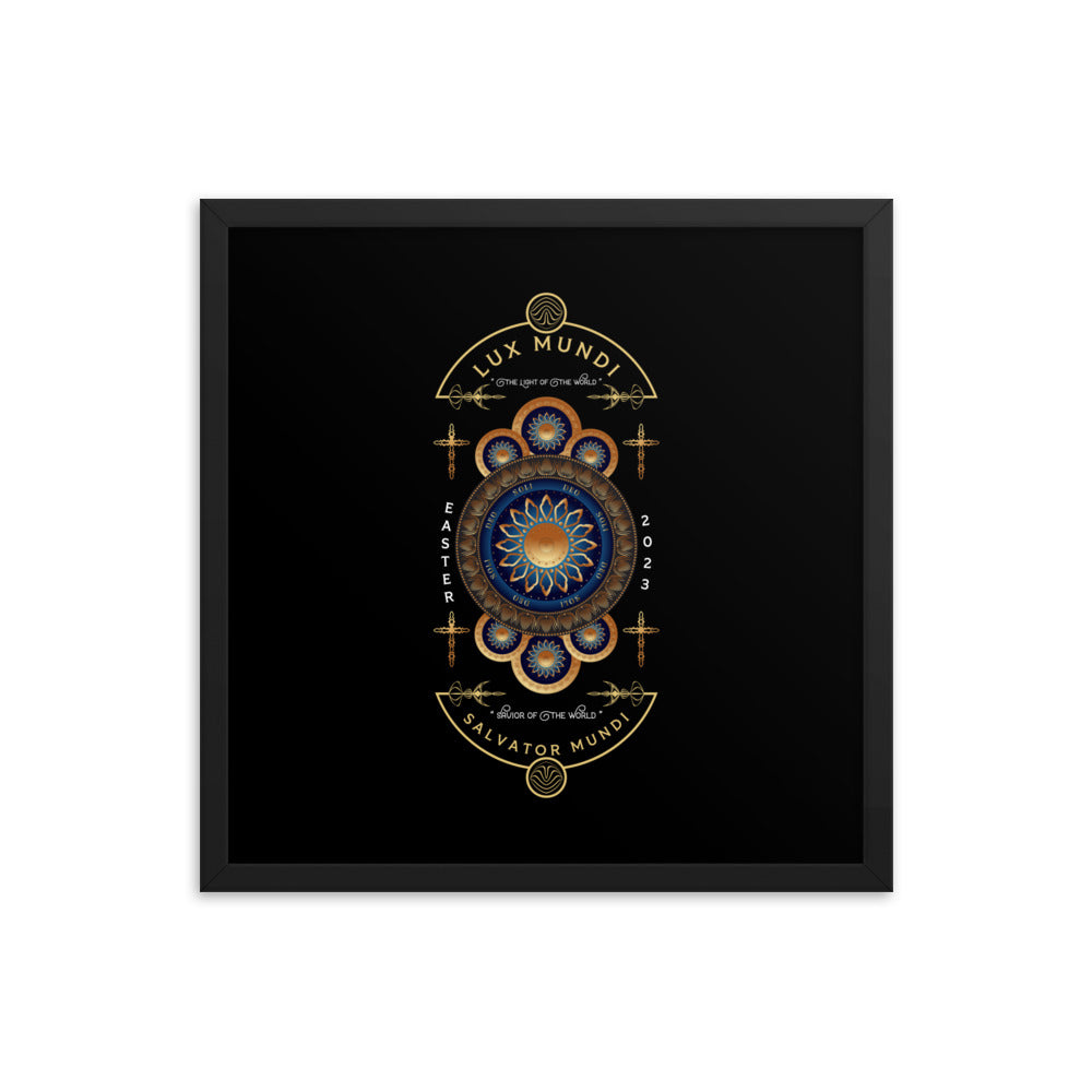 Framed poster Salvator Mundi 'Savior of the World' Free Shipping