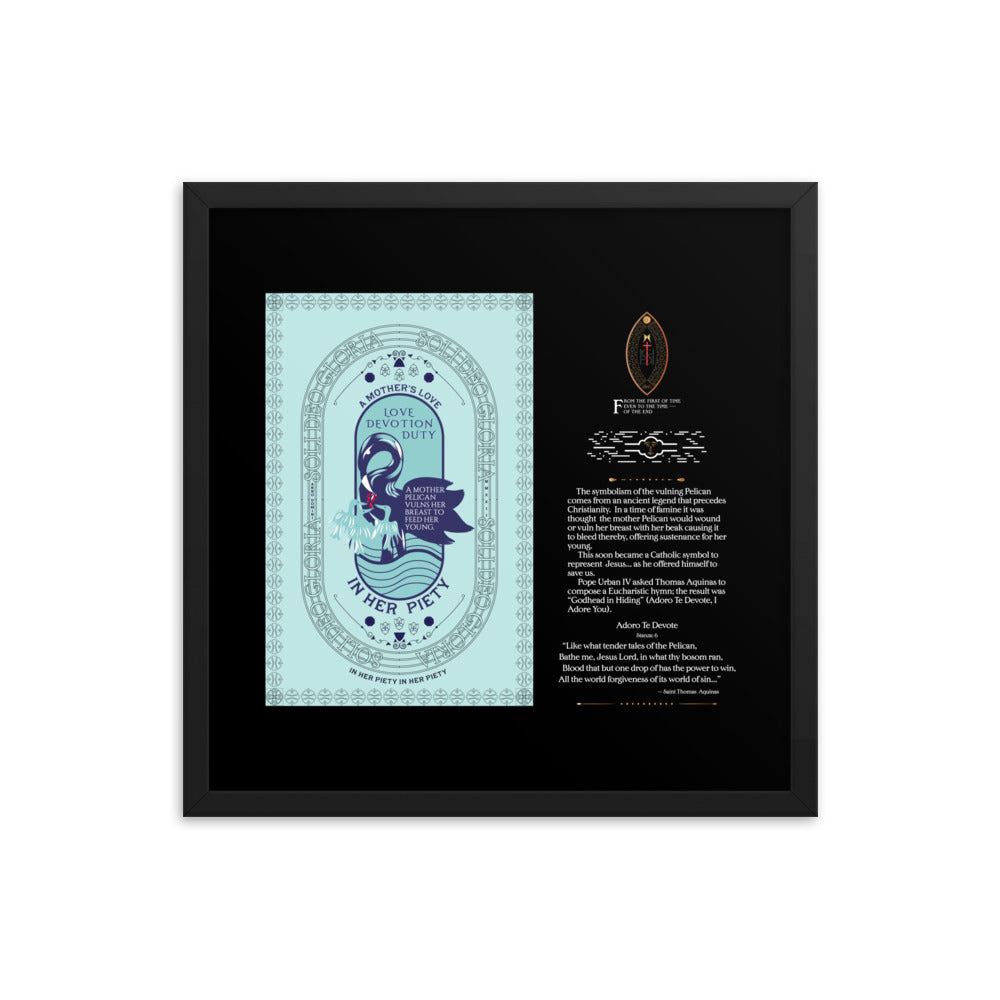 Framed poster 'The Vulning Pelican' In Her Piety - Free Shipping