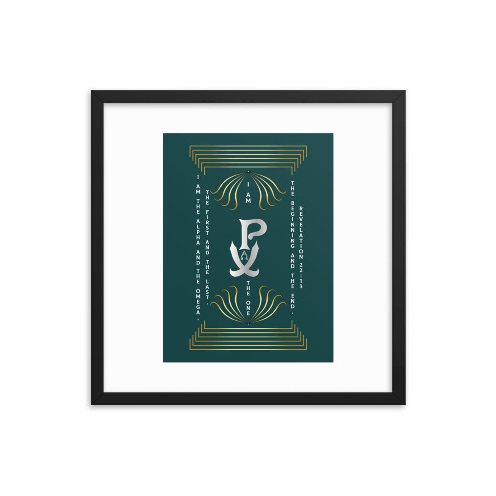Framed poster PX Christogram - "I am the One..."Revelation 22:13 - Free Shopping