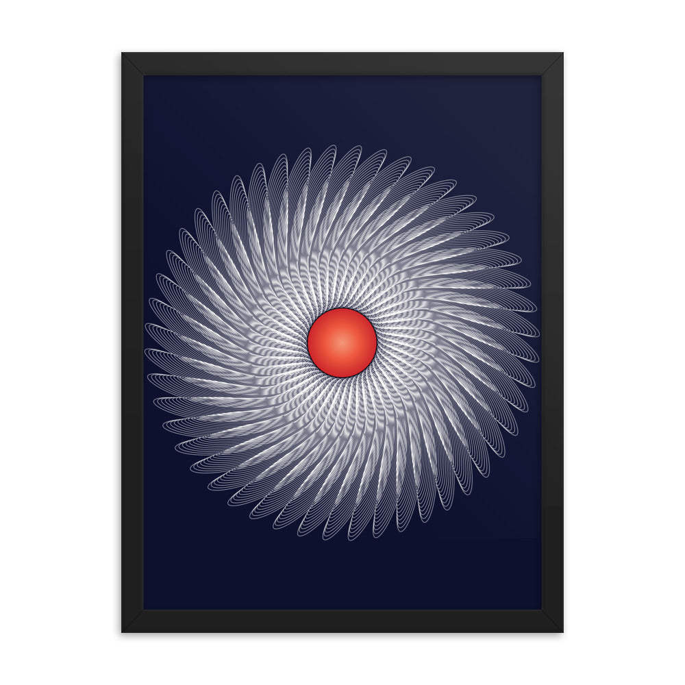 Framed poster Mandala Circularity No 120 Dark Bkgd Free Shipping