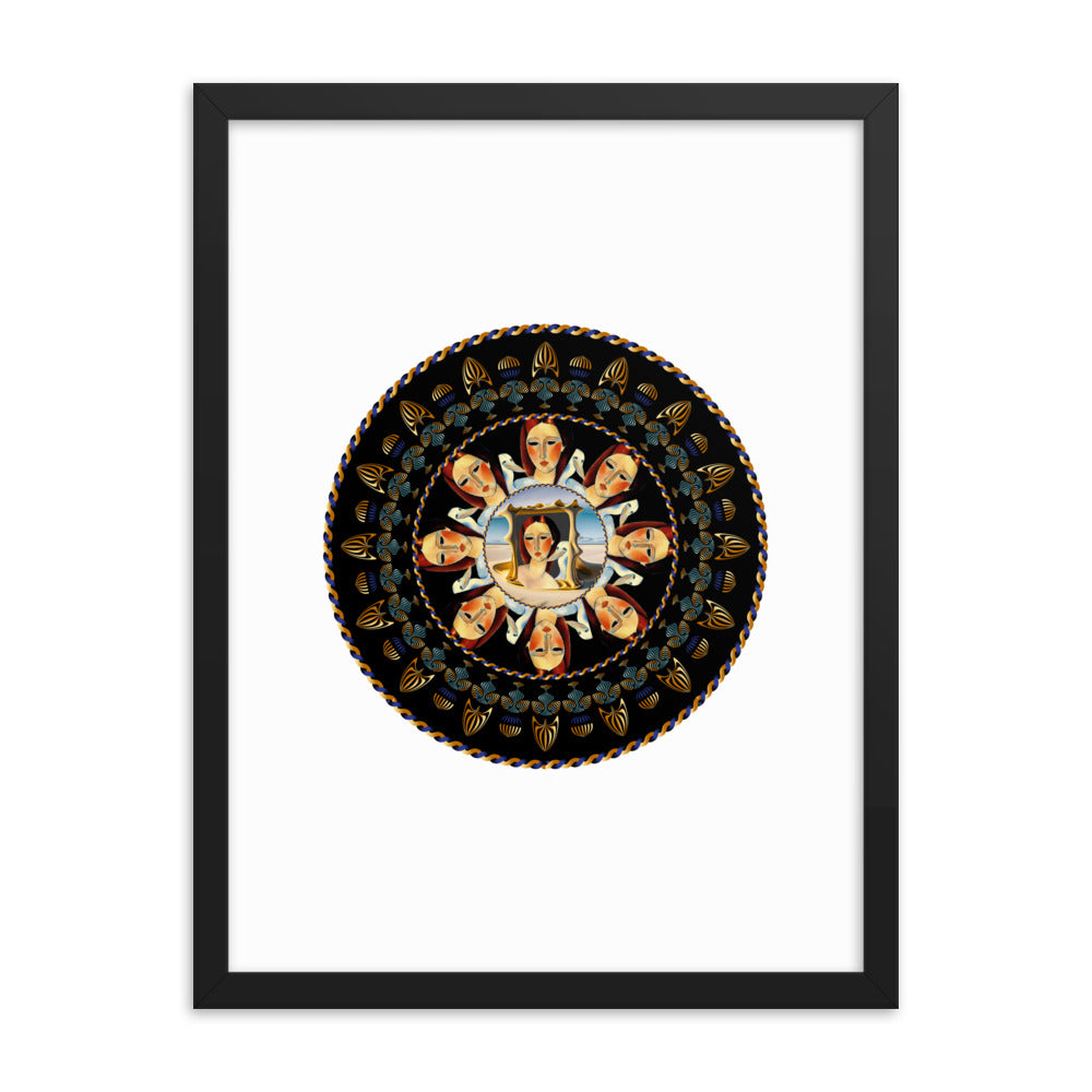 Framed poster Kuklos No 4498 Modigliani meets Dali Mandala multicolor Free Shipping