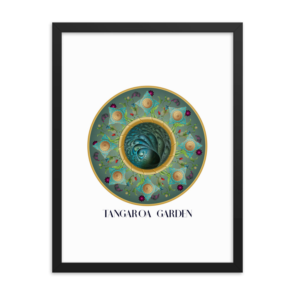Framed Poster Circumplexical No 3729 Mandala Tangaroa Garden - Maori legend Free Shipping