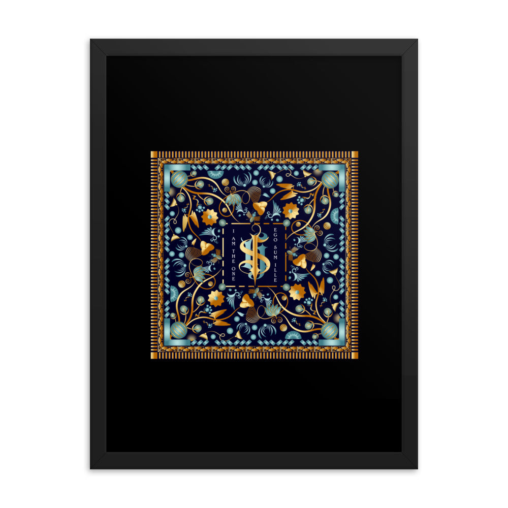 Framed Poster Kuklos No 4453 Mandala Aqua - Gold Free Shipping