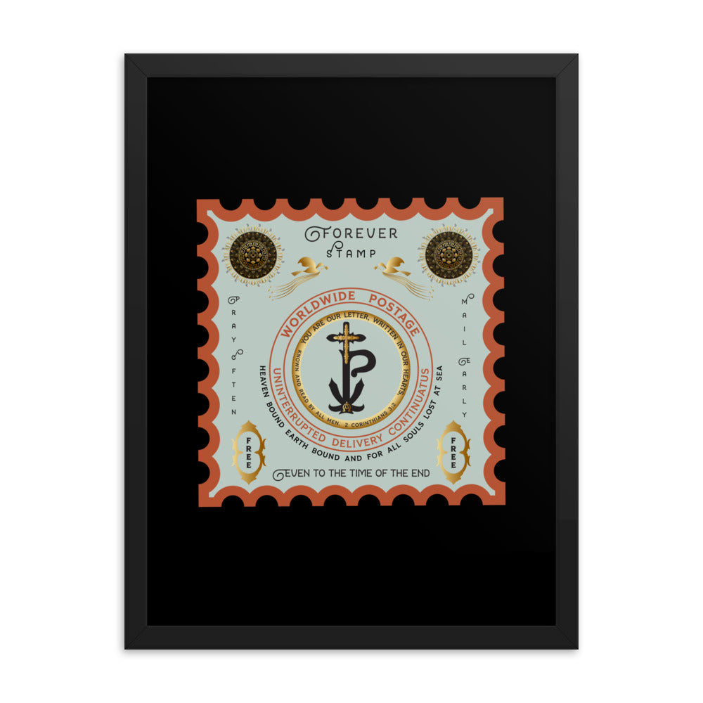 Framed poster Christogram 'Forever Stamp' Good till the time of the end - Free Shipping