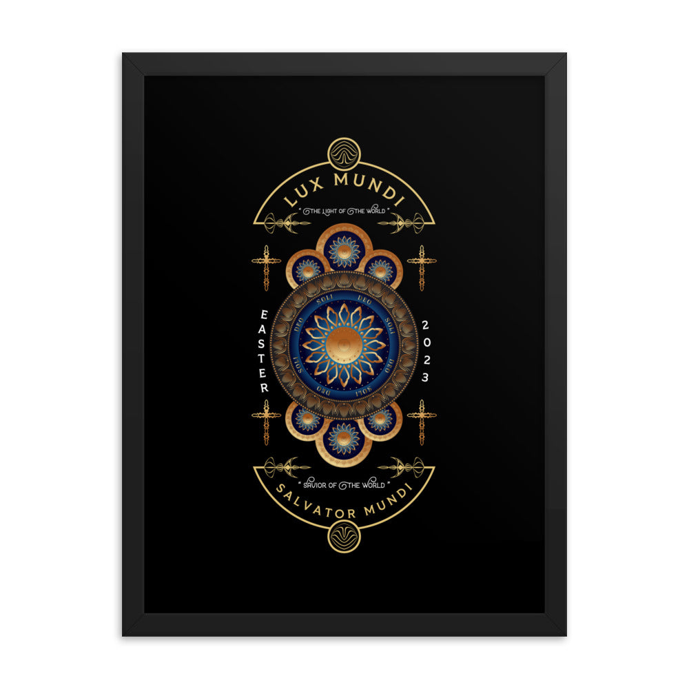 Framed poster Salvator Mundi 'Savior of the World' Free Shipping