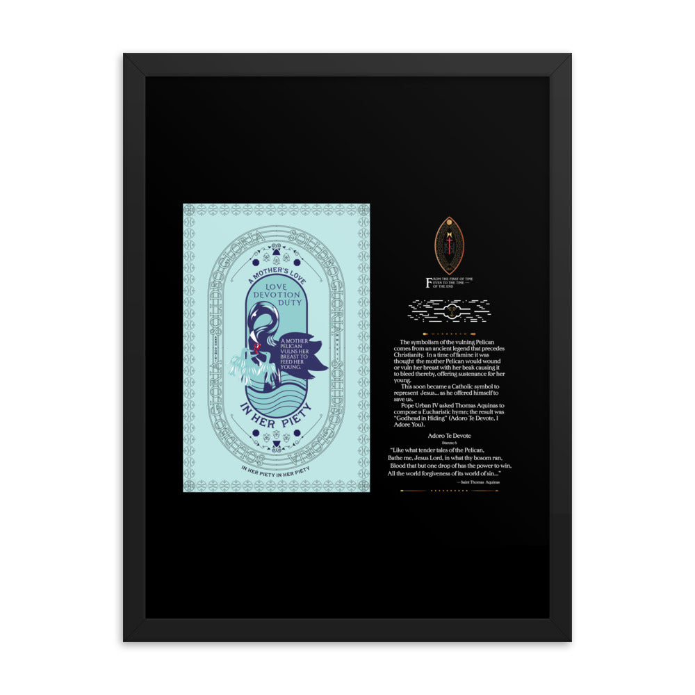 Framed poster 'The Vulning Pelican' In Her Piety - Free Shipping