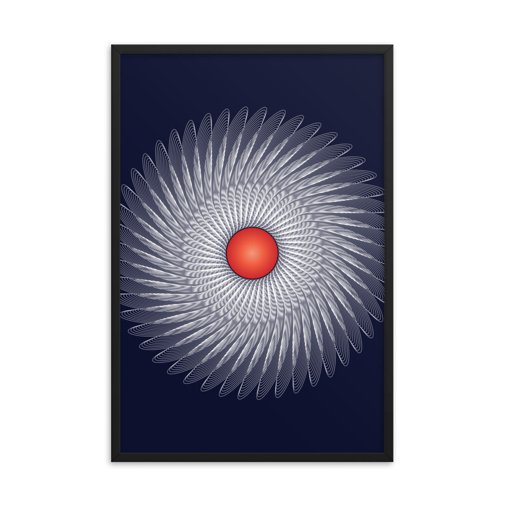 Framed poster Mandala Circularity No 120 Dark Bkgd Free Shipping
