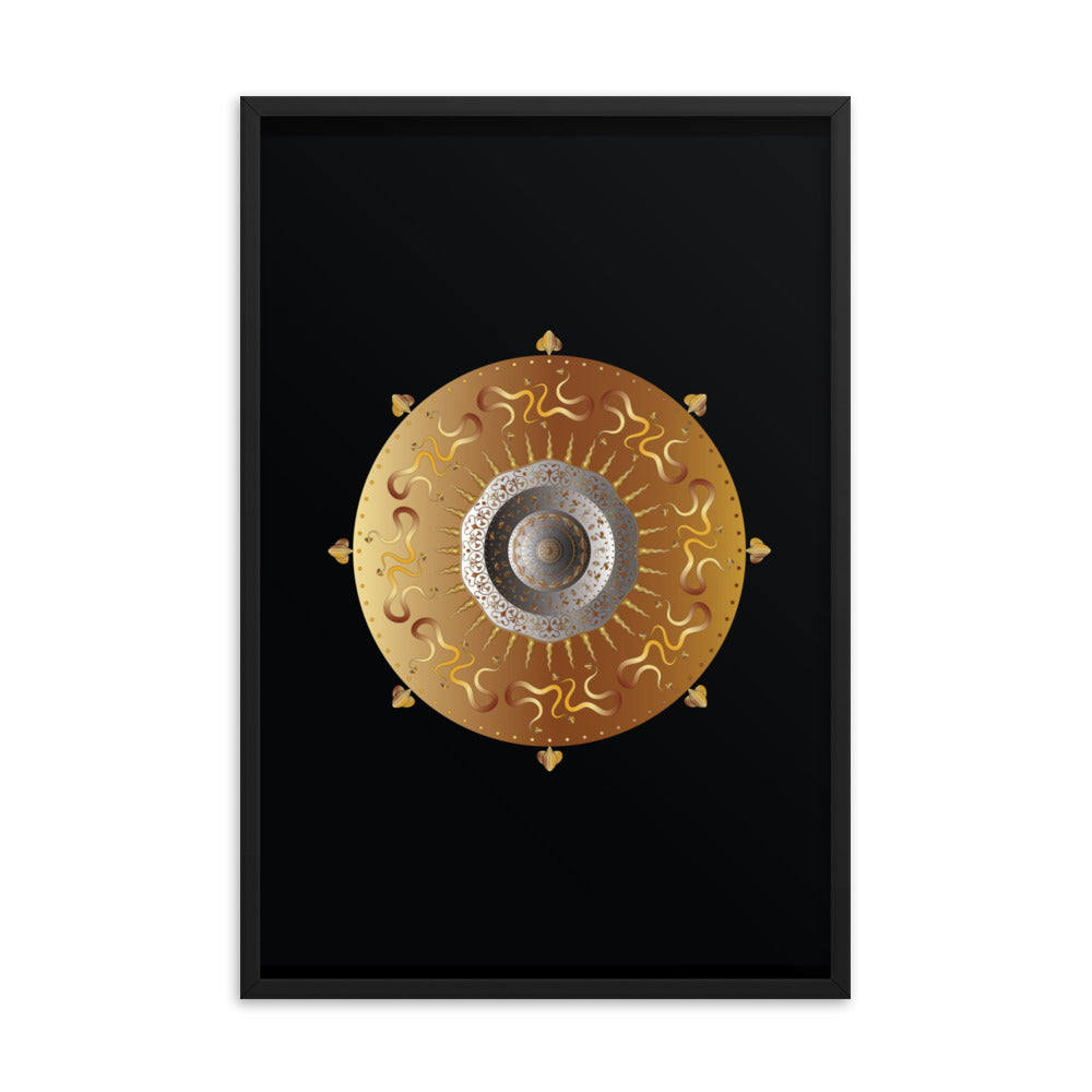 Framed Poster OVC No 4214 Intricate Mandala Black - Gold Free Shipping